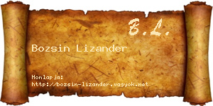 Bozsin Lizander névjegykártya